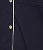 Color:Bright Navy - Image 3 - Super-Soft Shrink-Free Button Front Notch Collar Short Sleeve Short Pajama Set