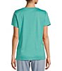 Color:Glacier Teal - Image 2 - Pima Cotton V-Neck Short Sleeve Tee Shirt