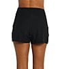 Color:Black - Image 2 - Aboard Solid Tie Front Side Pocket Short Swim Cover-Up