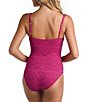 Color:Magenta - Image 2 - Saltwater Novelty Crochet Square Neck Tummy Control One Piece Swimsuit