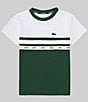Color:Green/White - Image 1 - Big Boys 8-16 Short Sleeve Color Block/Solid Taped T-Shirt