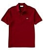 Color:Bordeaux - Image 1 - Classic Pique Short Sleeve Polo Shirt