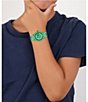 Color:Green - Image 5 - Kid's 12.12 Analog Green Silicone Strap Watch