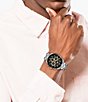 Color:Black - Image 4 - Men's Boston Chronograph Silver Stainless Steel Bracelet Watch