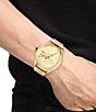 Color:Gold - Image 4 - Men's Croc Gold-Tone Bracelet Watch