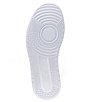 Color:White/White - Image 6 - Women's L001 Mid Leather Tonal Retro Sneakers