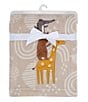 Color:Taupe/Multi - Image 4 - Baby Noah Ark Collection Bear/Giraffe/Alligator Appliqued Fleece Soft Baby Blanket
