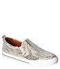 Color:Silver/Gold - Image 1 - Kamada Snake-Embossed Leather Sneakers