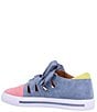 Color:Blue/Pink/Yellow Suede - Image 3 - Kanav Color Block Suede Cut-Out Sneakers