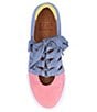 Color:Blue/Pink/Yellow Suede - Image 6 - Kanav Color Block Suede Cut-Out Sneakers