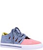 Color:Blue/Pink/Yellow Suede - Image 1 - Kanav Color Block Suede Cut-Out Sneakers