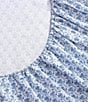 Color:Porcelain Blue - Image 4 - 300-Thread Count Rosemarie Geometric Blue Cotton Sateen Sheet Set