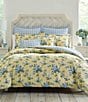 Color:Soft Yellow - Image 1 - Cassidy Floral Comforter and Pillow Set