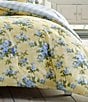Color:Soft Yellow - Image 3 - Cassidy Floral Comforter and Pillow Set