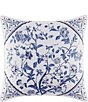 Color:China Blue - Image 1 - Charlotte Floral Chinoiserie Square Floral Throw Pillow
