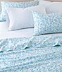 Color:Pastel Blue - Image 1 - Jaynie Floral Stripe Sheet Set