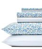 Color:Pastel Blue - Image 2 - Jaynie Floral Stripe Sheet Set