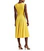 Color:Primrose Yellow - Image 2 - Boat Neck Sleeveless Twist Front Midi Dress