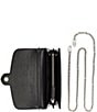 Color:Black - Image 3 - Croco Embossed Leather Medium Adair Crossbody Bag