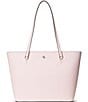 Color:Pink Opal - Image 1 - Silver Hardware Crosshatch Leather Medium Karly Tote Bag