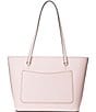 Color:Pink Opal - Image 2 - Silver Hardware Crosshatch Leather Medium Karly Tote Bag