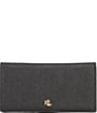 Color:Black - Image 1 - Crosshatch Leather Slim Snap Wallet