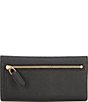 Color:Black - Image 2 - Crosshatch Leather Slim Snap Wallet