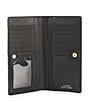 Color:Black - Image 3 - Crosshatch Leather Slim Snap Wallet