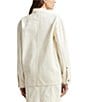 Color:Mascarpone Cream Wash - Image 2 - Denim Collared Neckline Long Sleeve Jacket