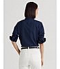 Color:Lauren Navy - Image 5 - Easy Care Point Collar Long Sleeve Cotton Blend Shirt
