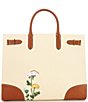 Color:Riviera Floral/Sand/LRN Tan - Image 2 - Embroidered Canvas Large Devyn Tote Bag