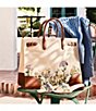 Color:Riviera Floral/Sand/LRN Tan - Image 5 - Embroidered Canvas Large Devyn Tote Bag