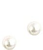 Color:White - Image 1 - Faux Pearl Stud Earrings