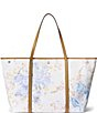 Color:Jardins Sur Mer Cream/Buff - Image 2 - Floral Canvas Large Emerie Tote Bags