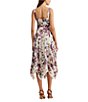 Color:White Multi - Image 2 - Floral Linen Sleeveless V-Neck Fit and Flare Midi Dress