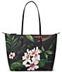 Color:Lankester Garden/Black - Image 1 - Floral Nylon Medium Keaton Tote Bag