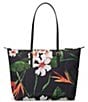 Color:Lankester Garden/Black - Image 3 - Floral Nylon Medium Keaton Tote Bag