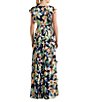 Color:Navy Multi - Image 2 - Floral Print Ruffle Trim V-Neck A-Line Dress