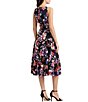 Color:Black/Purple Multi - Image 2 - Floral Twist Front V-Neck Sleeveless Fit and Flare Dress