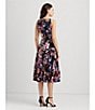 Color:Black/Purple Multi - Image 5 - Floral Twist Front V-Neck Sleeveless Fit and Flare Dress