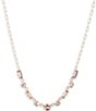 Color:Light Pink - Image 1 - Gold Tone Crystal Baguette Frontal Collar Necklace