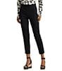 Color:Black - Image 1 - Jearchay Vented Seam Straight High Rise Ankle Length Pant