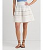 Color:White - Image 6 - Lace-Trim Cotton Broadcloth A-Line Pull-On Mini Skirt