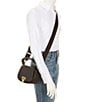Color:Black - Image 4 - Leather Medium Tanner Crossbody Bag