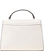 Color:Soft White - Image 2 - Lizard-Embossed Medium Farrah Satchel Bag