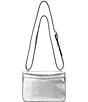 Color:Silver - Image 2 - Metallic Lizard-Embossed Medium Sophee Shoulder Bag