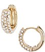 Color:Gold - Image 1 - Pave Crystal Huggie Earrings