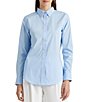 Color:Blue - Image 1 - Petite Size Easy Care Point Collar Long Sleeve Shirt