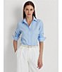 Color:Blue - Image 4 - Petite Size Easy Care Point Collar Long Sleeve Shirt