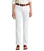 Color:White - Image 1 - Petite Size Mid Rise Straight Leg Roll Cuff Jeans